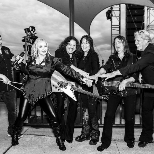 Riffster - on-location band photography musician band group shot in black and white